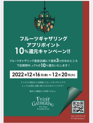 12月16日(金)～20日(火) ポイント10%還元！！