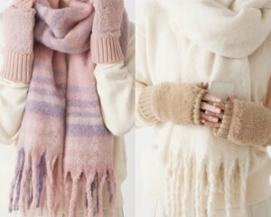 【NEW】冬のマストアイテム☃️マフラー＆手袋🧤🤍
